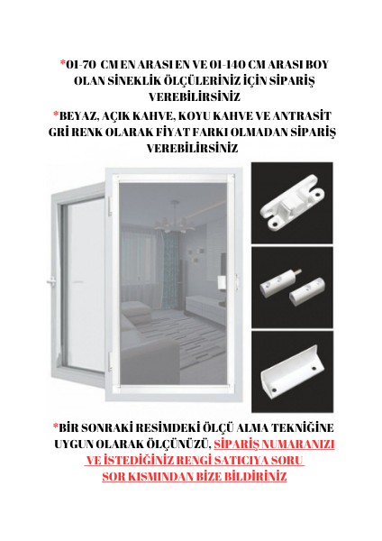 Menteşeli Açılır Kapanır Pencere Sinekliği Sineklik Menteşe