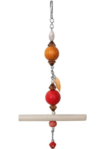 Askılı Iri Renkli Boncuklu ve Tünekli Kuş Oyuncağı 10-20 cm