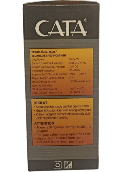 Cata 2 Amper 12 Volt Fişli Adaptör - CT-2551 indirimleri