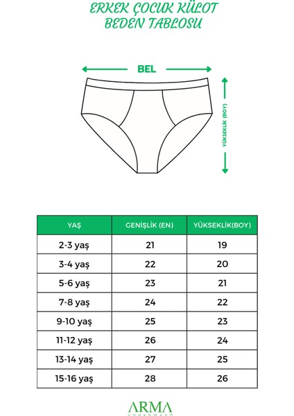 Erkek Çocuk Beyaz Külot %100 Pamuklu 3'lü Paket