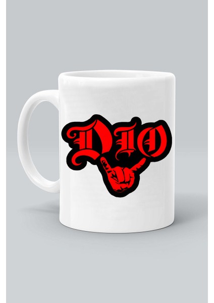 Rock Müzk Grup Dio Logo Baskılı Beyaz Kupa Bardak