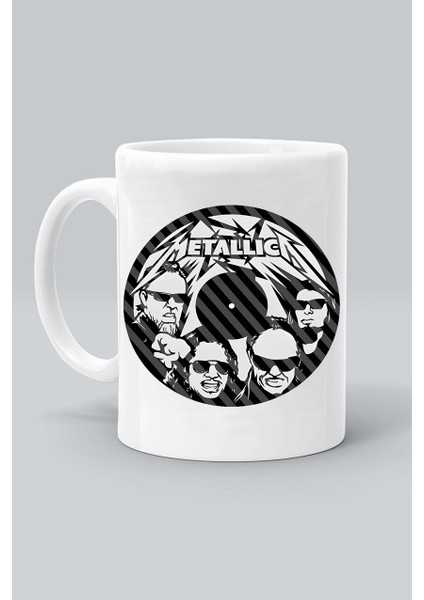 Rock Müzk Grup Metallıca Logo Baskılı Beyaz Kupa Bardak