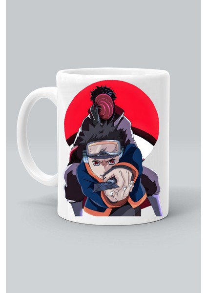 Obito Uchiha Karakter Anime Naruto Baskılı Beyaz Kupa Bardak
