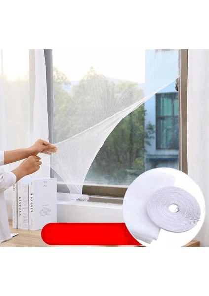 Pencere Cam Sineklik-Beyaz ( 150 cm x 100 Cm)+5m Bant ( Lisinya )