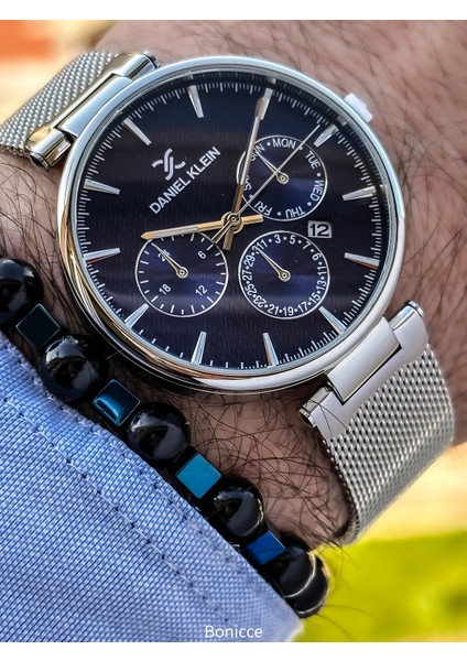 Lacivert Renk,hasır Çelik Kordon Erkek Kol Saati Bileklik Hediyeli fırsatları