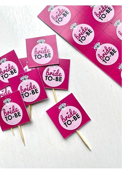 Bride To Be Yazılı Bekarlığa Veda Partisi Temalı 35 Adet Kürdan ve Kart