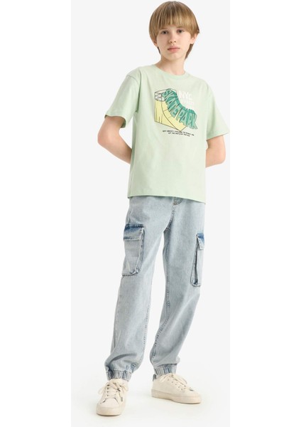 Erkek Çocuk Bisiklet Yaka Baskılı Kısa Kollu Tişört E6310A825HS fiyatları