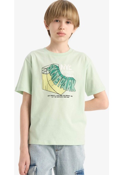 Erkek Çocuk Bisiklet Yaka Baskılı Kısa Kollu Tişört E6310A825HS modelleri