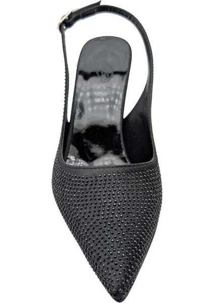 Christine | Taşlı Arkası Açık Stiletto - Christine - Siyah - 40