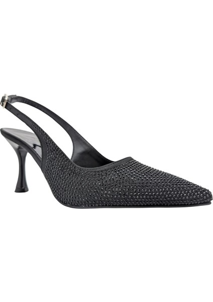 Christine | Taşlı Arkası Açık Stiletto - Christine - Siyah - 40