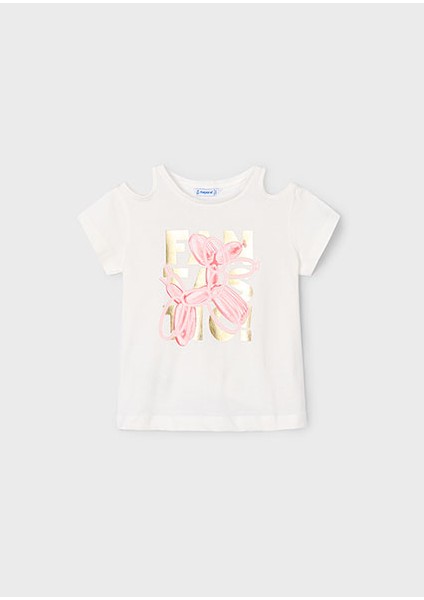 Kız Çocuk Balon Kesimli Tişört