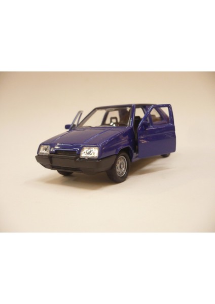 Skoda Favorit 1/38 11 cm Ölçek Diecast Metal Model Çek Bırak Araba Mavi