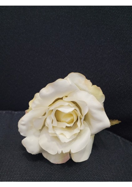 Yapay Beyaz Gül Başı 11CM 1 Adet