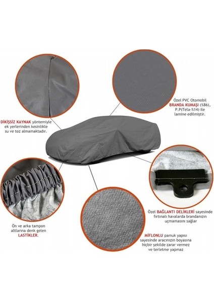 Guard Vw Golf 4 Hb Branda 1998-2004 4 Mevsim Miflonlu (Medium) 4,10 mt Genis 1,72 mt Yüksek 1,45 mt