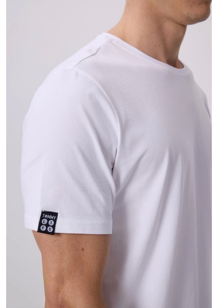 Beyaz Erkek Basic Kısa Kol Standart Kalıp O Yaka T-Shirt 87911 indirimleri