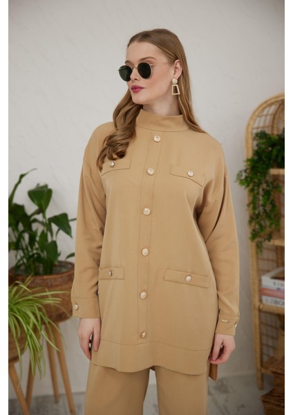 Gold Düğmeli Tencel Takım