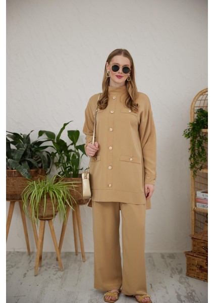 Gold Düğmeli Tencel Takım fiyatları
