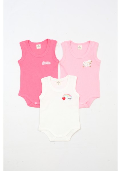 Kız Bebek 0-24 Ay Waflle Badi Setleri 100%100 Pamuk Set