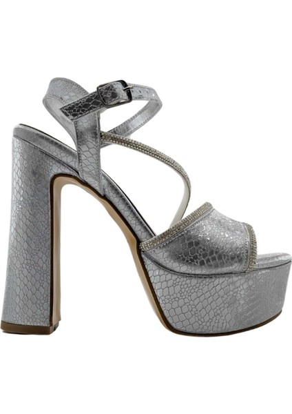 Yvonne | Abiye Platform Topuklu Ayakkabı - Yvonne - Gümüş - 39