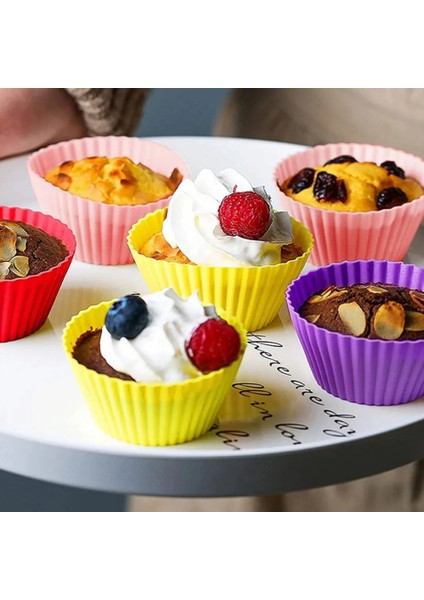 Yuvarlak Dilimli Silikon Kek Kalıbı ve 6lı Muffin Kalıp Hediyeli