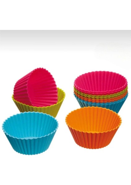 Yuvarlak Dilimli Silikon Kek Kalıbı ve 6lı Muffin Kalıp Hediyeli