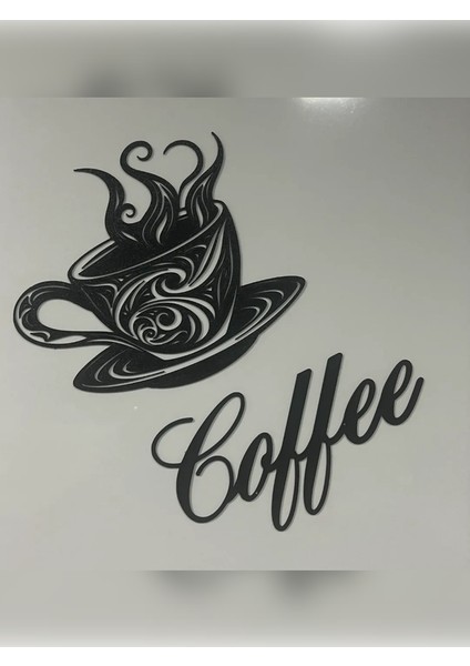Mutfak Duvar Dekoru, Coffee Fincan ve Yazı 2'li Parça
