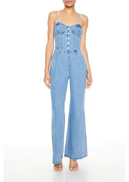 Denim Askılı Tulum