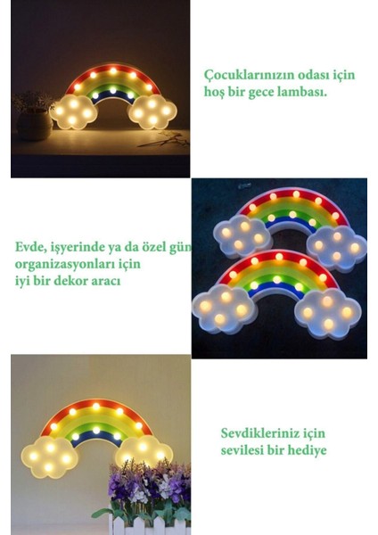 LED Işıklı Gökkuşağı Gece Lambası Pilli Duvare Monte Edilebilir Çocuk-Beşik Odası Gün Işığı LED fiyatları