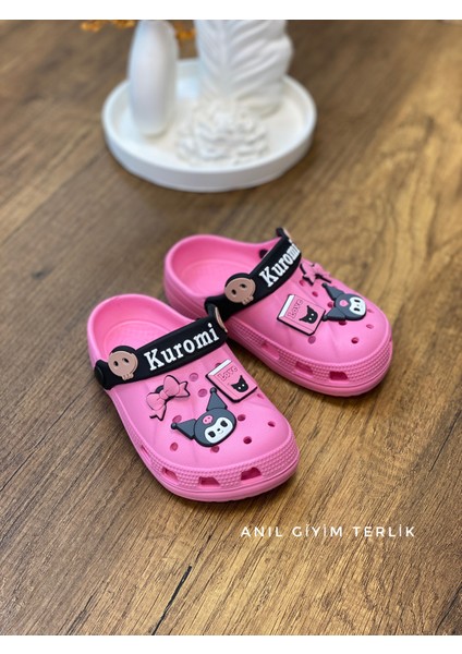 Kuromi My Melodi Kız Çocuk Kaymaz Taban Terlik Günlük Havuz Plaj Sandaleti