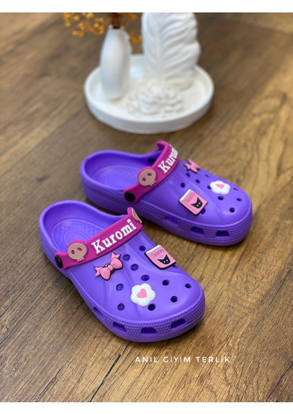 Kuromi My Melodi Kız Çocuk Kaymaz Taban Terlik Günlük Havuz Plaj Sandaleti