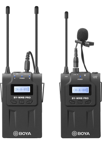 By-Wm8 Pro Kit-1 Profesyonel Kablosuz Yaka Mikrofonu