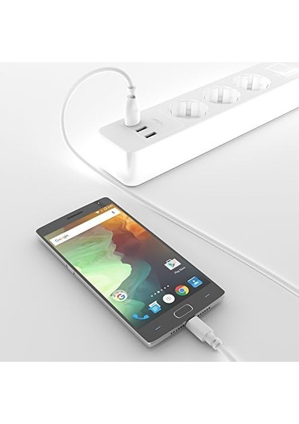 - Mikro USB Kablosu - 1,5 M (Usb 2.0, Şarj Kablosu, Veri Kablosu, Beyaz)