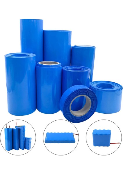 Batarya Pvc Kaplama Shrink - 60MM - Isıyla Daralan Makaron - 1 Metre - Mavi