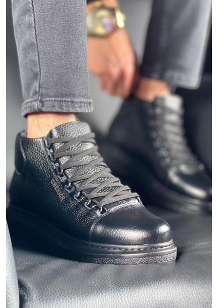 Deridün Yıldız Shoes CH258 CST Roma Deri Erkek Bot SIYAH modelleri