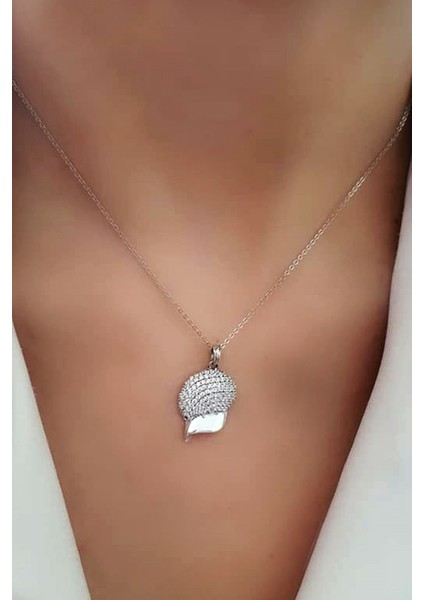 Pırlanta Işıltısında Zirkon Taşlı Gümüş Kep Kolye fiyatları