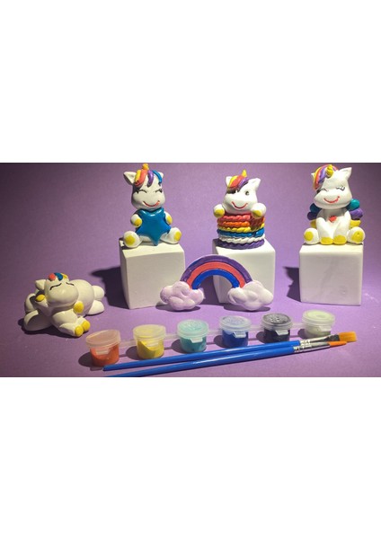 Taş Boyama Seti-Unicorn Set-Hobi-Aile Etkinlik-Aktivite-Hediye-Karne-Doğum Günü-Bayram-Özel Gün Hediyesi