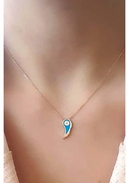 Mine Işçiliği Kanat Figürlü Gümüş Rose Kolye fiyatları