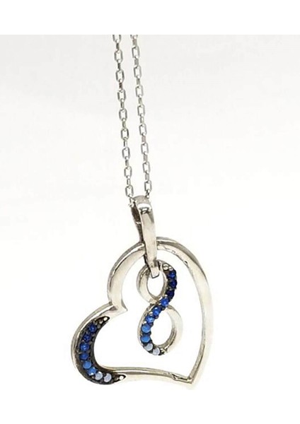 Sonsuzluk ve Kapl Figürlü Nano Taşlı Gümüş Bayan Kolye