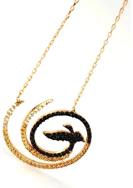 Anka Kuşu Tasarımı Modern Gümüş Kolye