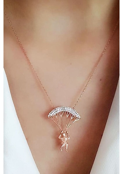 925 Ayar Gümüş Rose Paraşütçü Gümüş Kolye fiyatları