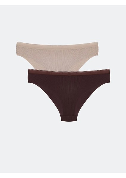 Dream Mürdüm Düz Bikini Külot 2'li Paket