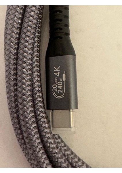 2 Metre 20GBPS 240W 4K Typec Kablo 4K 2 Metre Typec Typec Kablo