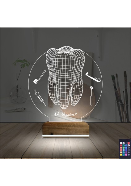 Kirppi 3D Lamba Diş Hekimi Hediye V2 Kişiye Özel Masa Gece Lambası fiyatları