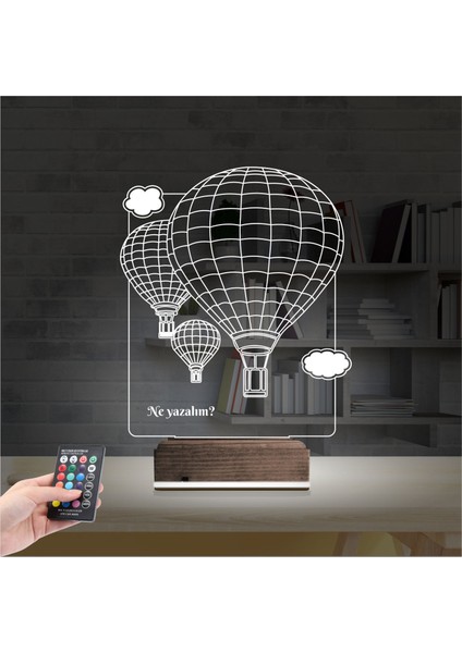 Kirppi 3D Lamba Uçan Balon V1 Kişiye Özel Masa Gece Lambası fiyatları
