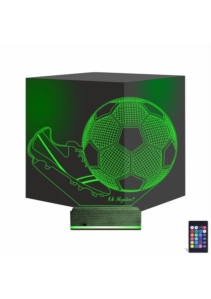 Kirppi 3D Lamba Futbol Topu Krampon Futbolcu Kişiye Özel Masa Gece Lambası