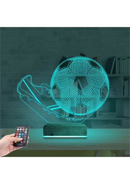 Kirppi 3D Lamba Futbol Topu Krampon Futbolcu Kişiye Özel Masa Gece Lambası modelleri