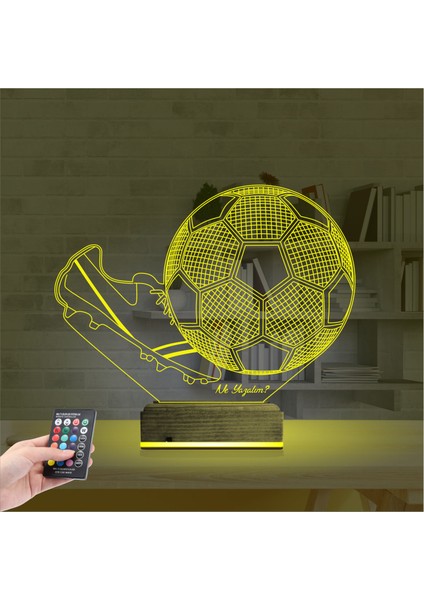 Kirppi 3D Lamba Futbol Topu Krampon Futbolcu Kişiye Özel Masa Gece Lambası indirimleri
