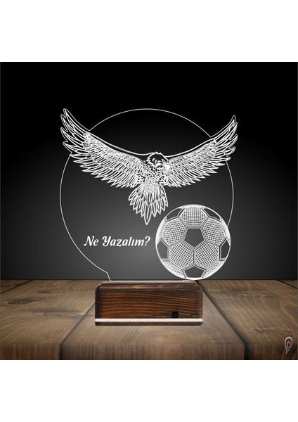 Kirppi 3D Lamba Kartal Top Futbol Taraftar Hediye Kişiye Özel Masa Gece Lambası fiyatları