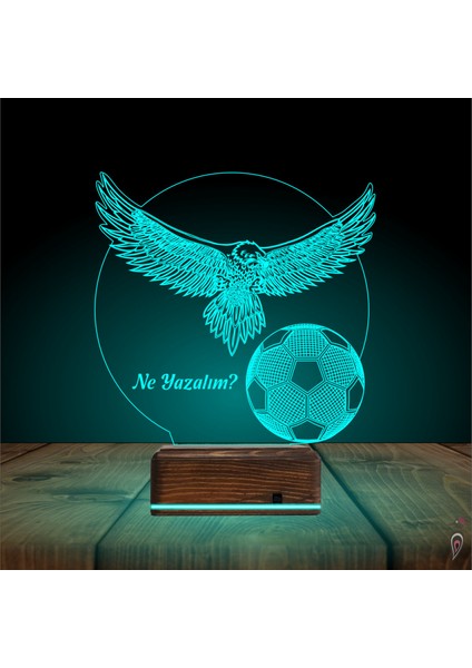 Kirppi 3D Lamba Kartal Top Futbol Taraftar Hediye Kişiye Özel Masa Gece Lambası modelleri