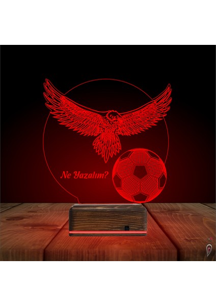Kirppi 3D Lamba Kartal Top Futbol Taraftar Hediye Kişiye Özel Masa Gece Lambası fırsatları